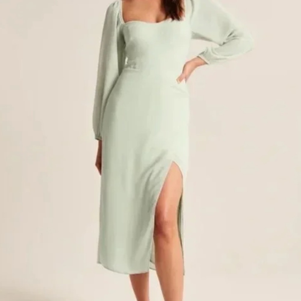 EUC Abercrombie & Fitch Draped Skirt Midi Dress in Mint Green